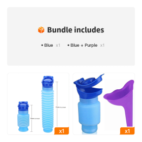 Portable Adult Urinal Outdoor Camping High Quality Travel Urine Car Urination Pee Soft Toilet Urine Help; Toilet For Men Women - Blue+[Blue + Purple]