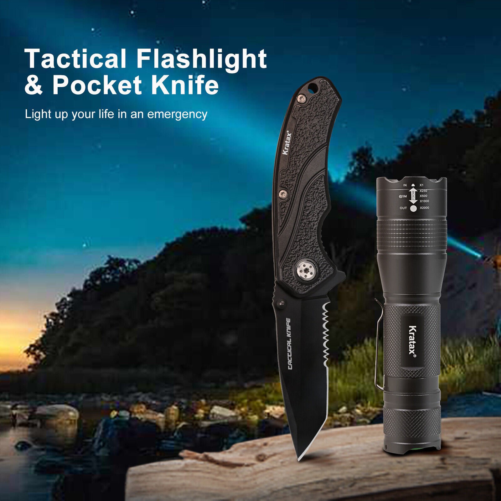 5.3oz Small & Extremely Zoomable LED Tactical Handheld Flashlight with Knife - color 5.3oz Small & Extremely Zoomable LED Tactical Handheld Flashlight with Knife - color