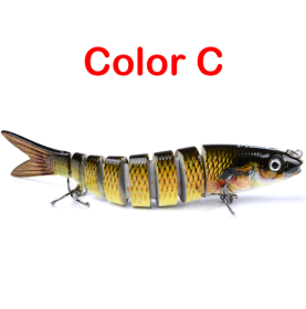 Pike Fishing Lures Artificial Multi Jointed Sections Hard Bait Trolling Pike Carp Fishing Tools - C