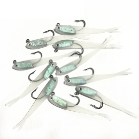 10pcs Lure Artificial Lure With Hook; Small Gray Fish Simulation Soft Bait - With Hook(luminous) - 10pcs