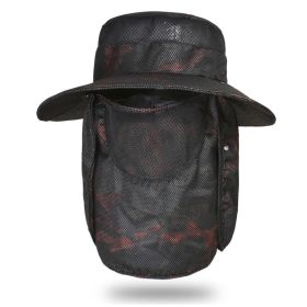 Fishing Hat; Waterproof Sun Protection Boonie Hat For Outdoor Safari Hunting Hiking Gardening - Red