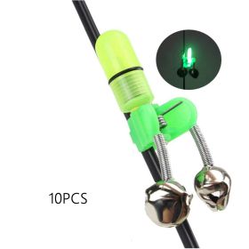 Goture 20pcs/10pcs Portable LED Night Fishing Rod Alarm Bell With Dual Ring Bells - 10pcs Green