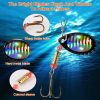 30Pcs Fishing Lures Kit Metal Spoon Lures Hard Spinner Baits with Single Triple Hook for Trout Bass Salmon with Free Tackle Box - Fish Lure