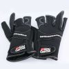 ABU Garcia Fishing Gloves Three Fingers Cut Lure Anti-Slip Leather Gloves PU Outdoor Sports Fingerless Gloves 1Pair High-Quality - M