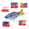 Funpesca 10cm 15.61g Hard Plastic 3d Bionic Eyes Freshwater Saltwater Bass Top Water Jointed Fish Lures - Color H
