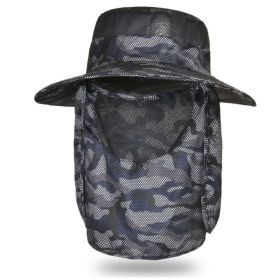 Fishing Hat; Waterproof Sun Protection Boonie Hat For Outdoor Safari Hunting Hiking Gardening - Navy Blue