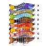 Funpesca 10cm 15.61g Hard Plastic 3d Bionic Eyes Freshwater Saltwater Bass Top Water Jointed Fish Lures - Color F