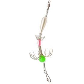 Double Row Cuttlefish Soft Hook; Carbon Steel Spineless Umbrella Squid Hook; Fishing Tackle For Freshwater Saltwater - Silvery