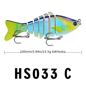 Funpesca 10cm 15.61g Hard Plastic 3d Bionic Eyes Freshwater Saltwater Bass Top Water Jointed Fish Lures - Color C