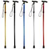 Foldable Lightweight Walking Stick; Trekking Pole With Rubber Tip; Adjustable Height - Brown