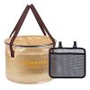 30L Outdoor folding bucket camping self-driving portable barbecue dishwashing bucket telescopic fishing bucket - Outdoor folding bucket-Khaki