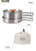 Outdoor hiking 304 stainless steel pot folding handle camping portable frying pan soup pot home picnic cookware set - Outdoor hiking 304 stainless ste