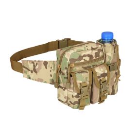Tactical Waist Bag Denim Waistbag With Water Bottle Holder For Outdoor Traveling Camping Hunting Cycling - CP Color