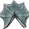 Foldable Hexagon 6 Hole Fishing Net Trap For Fish Minnow Crab Crayfish; Shrimp; Dip Cage Collapsible Fishing Accessories - Green