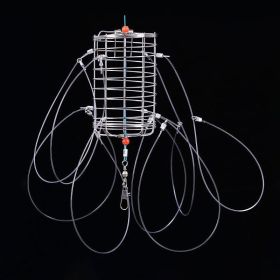 1pc Crab Trap Snare With Multiple Hooks; Reusable Bait Cage For Outdoor Crap Shrimp Lobster - Stainless Steel
