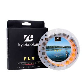 Kylebooker Fly Fishing Line with Welded Loop Floating Weight Forward Fly Lines 100FT WF 3 4 5 6 7 8 - Grey+Orange - WF6F