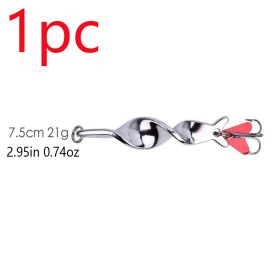 `1pc Spinner Spoon Fishing Lure; 10g 14g 21g 28g Fishing Lure Baits Treble Hook For Trout Pike Pesca; Fish Tackle - 2.95in