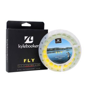 Kylebooker Fly Fishing Line with Welded Loop Floating Weight Forward Fly Lines 100FT WF 3 4 5 6 7 8 - Moss Green+Gold - WF6F