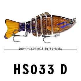 Funpesca 10cm 15.61g Hard Plastic 3d Bionic Eyes Freshwater Saltwater Bass Top Water Jointed Fish Lures - Color D