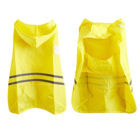 Pet Raincoat Medium Dog Golden Retriever Waterproof Reflective Strip Outdoor Raincoat - yellow - S