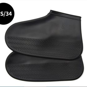 Waterproof Shoe Cover; Reusable Non-Slip Foldable Outdoor Overshoes For Rainy Days - Black - 4.0