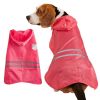 Pet Raincoat Medium Dog Golden Retriever Waterproof Reflective Strip Outdoor Raincoat - red - M