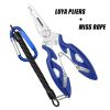 Multifunction Fishing Pliers Hook Picker Lost Rope Hanging Buckle Fishing Scissors Small Lure Fishing Supplies Tool Accessories - Blue