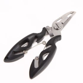 Outdoor Curved Mouth Fishing Pliers Hook Scissors Fishing Line Scissors Eagle Nose Pliers Lure Scissors Stainless Steel Lure Pli - Black