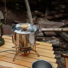 Outdoor multifunctional 304 stainless steel boiling kettle mountaineering portable coffee pot foldable fishing camping pot teapot - Foldable Camping P