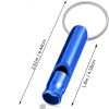 1pc Aluminum Whistle With Keychain; Sturdy Lightweight Whistle; For Signal Alarm; Outdoor Camping; Hiking Accessories - Silvery