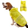 Pet Raincoat Medium Dog Golden Retriever Waterproof Reflective Strip Outdoor Raincoat - yellow - S