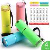 Glow In Dark Flashlight; Rubber Coated Mini 9 LED Flashlight; Portable Handy Light For Camping; Hiking; Night Reading; Cycling; Backpacking - Blue-1PC