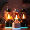 1pc Wireless Air Humidifier Camping Table Lamp Aromatherapy Diffuser With LED Night Light USB Chargeable Retro Kerosene Lamp Mist Maker For Home - Gre