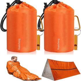 2packs Emergency Sleeping Bag; Lightweight Survival Sleeping Bags Thermal Bivy Sack; Portable Emergency Blanket For Camping; Hiking; Outdoor Activitie