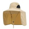 Wide Brim Sun Screen Fisherman's Hat With Neck Flap; Adjustable Waterproof Quick-drying Outdoor Hiking Fishing Cap For Men Women - Khaki - 58-60cm/22.