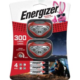 Energizer Vision HD 300 Lumen LED Headlamps, AAA Batteries Included (2 Pack) - Energizer