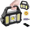 Rechargeable Solar Portable Lamp; Flashlight Lantern Handheld Searchlight With Side Lights; USB Charging Solar Light For Outdoor Camping; Repair - COB