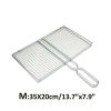 1pc Stainless Steel Vegetable BBQ Grilling Basket; Easy To Clean Grill Basket; Grill Accessories; Portable Folding Fish Grilling Basket With Removable