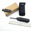 Folding Pocket Multi-purpose Outdoor Set Of Tools; Pliers; Screwdriver; Drill; Knife; Bottle Opener - Black