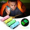 Glow In Dark Flashlight; Rubber Coated Mini 9 LED Flashlight; Portable Handy Light For Camping; Hiking; Night Reading; Cycling; Backpacking