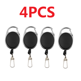 2pcs/4pcs Retractable Key Chain Reel Badge Holder Fly Fishing Zinger Retractor With Quick Release Spring Clip Fishing Accessories - DY05-4 PCS