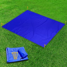 Lightweight Waterproof Floor Mat Mini Folding Beach Mat Outdoor Camping Moistureproof Picnic Mat - Deep Blue