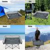 Folding Camping Chair with Bags and Padded Backrest - Gray