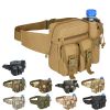 Tactical Waist Bag Denim Waistbag With Water Bottle Holder For Outdoor Traveling Camping Hunting Cycling - Camouflage