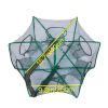 Foldable Hexagon 6 Hole Fishing Net Trap For Fish Minnow Crab Crayfish; Shrimp; Dip Cage Collapsible Fishing Accessories - Green
