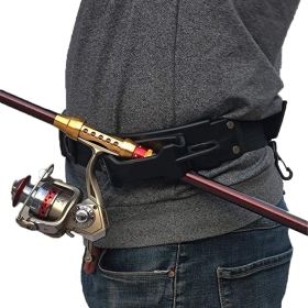 Kylebooker Fly Fishing 3rd Hand Rod Holder Adjustable Belt Fishing Rod Holder for Fishing Waist Belt Wading Accessories - Black