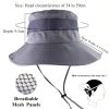 Bucket Hat Summer Men Women Fishing Boonie Hats UV Protection Long Large Wide Brim Hiking Sun Hat Outdoor Cap - Beige