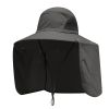 Wide Brim Sun Screen Fisherman's Hat With Neck Flap; Adjustable Waterproof Quick-drying Outdoor Hiking Fishing Cap For Men Women - Khaki - 58-60cm/22.