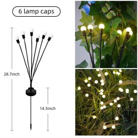2pcs 8 LED Solar Powered Firefly Lights; Waterproof Warm Yellow Lights For Christmas Party Outdoor Garden Yard Pathway Decoration (28.7 * 14.5 Inch) -