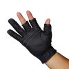 ABU Garcia Fishing Gloves Three Fingers Cut Lure Anti-Slip Leather Gloves PU Outdoor Sports Fingerless Gloves 1Pair High-Quality - L